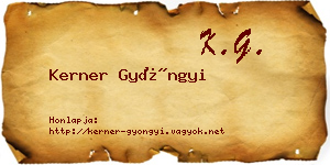 Kerner Gyöngyi névjegykártya